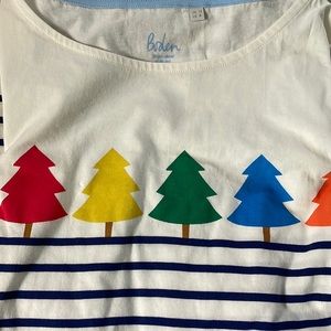 Boden holiday shirt- brand new never worn colorful Christmas tree long-sleeved